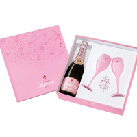 Buy & Send Lanson Rose & Branded Pink Flutes Coffret Set